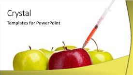  Presentation with bioengineering - Amazing slide set having bioengineering - red and green apples backdrop and a white colored foreground