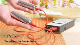  Presentation with alternative medicine - Amazing PPT theme having biofeedback device used in alternative backdrop and a coral colored foreground