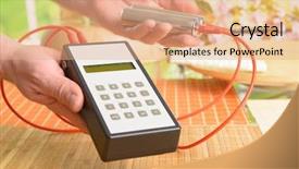  Presentation with alternative medicine - PPT theme consisting of biofeedback device used in alternative background and a coral colored foreground