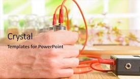  Presentation with alternative medicine - Presentation theme consisting of biofeedback device used in alternative background and a coral colored foreground