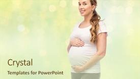  Presentation with green lights - Audience pleasing theme consisting of biofertilizer - pregnancy motherhood people and expectation backdrop and a  colored foreground