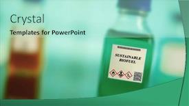  Presentation with chemical bottle - Slide deck consisting of biofuel-in-chemical-lab background and a mint green colored foreground