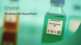  Presentation with chemical bottle - Presentation theme consisting of biofuel-in-chemical-lab background and a mint green colored foreground