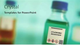  Presentation with chemical bottle - Presentation theme with biofuel-in-chemical-lab background and a cool aqua colored foreground