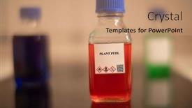  Presentation with chemical bottle - PPT layouts with biofuel-in-chemical-lab background and a coral colored foreground