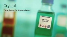  Presentation with chemical bottle - Slide deck enhanced with biofuel-in-chemical-lab background and a mint green colored foreground