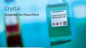 Presentation with chemical bottle - PPT theme with biofuel-in-chemical-lab background and a arctic colored foreground