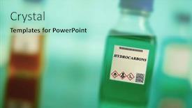  Presentation with chemical bottle - Slide deck featuring biofuel-in-chemical-lab background and a mint green colored foreground