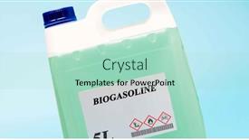  Presentation with chemical bottle - Slide set enhanced with biofuel-in-chemical-lab background and a mint green colored foreground