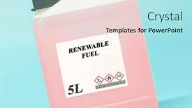  Presentation with chemical bottle - Presentation theme having biofuel-in-chemical-lab background and a sky blue colored foreground