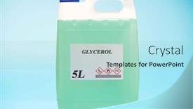  Presentation with chemical bottle - PPT theme having biofuel-in-chemical-lab background and a mint green colored foreground