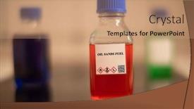  Presentation with chemical bottle - PPT theme consisting of biofuel-in-chemical-lab background and a coral colored foreground