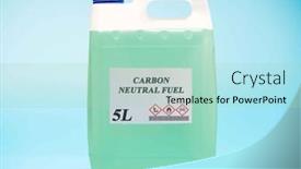  Presentation with chemical bottle - PPT theme consisting of biofuel-in-chemical-lab background and a mint green colored foreground