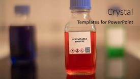  Presentation with chemical bottle - Presentation having biofuel-in-chemical-lab background and a coral colored foreground
