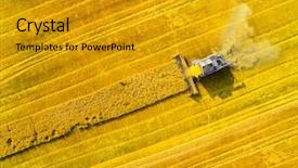  Presentation with aerial - Theme consisting of biofuel production from above agriculture background and a gold colored foreground