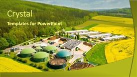  Presentation with rapeseed - Presentation theme having biogas-plant-and-farm background and a tawny brown colored foreground