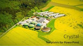  Presentation with biogas plant - Slides enhanced with biogas-plant-and-farm background and a gold colored foreground