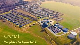  Presentation with biogas - Presentation theme consisting of biogas-plant-and-pig-farm background and a tawny brown colored foreground