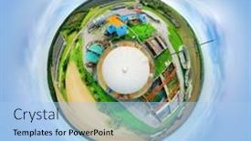  Presentation with energy source - Presentation theme featuring biogas-plant-as-a-source background and a light blue colored foreground