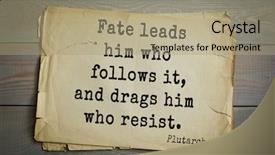  Presentation with philosopher - Slide deck featuring biographic - aphorism by plutarch greek philosopher background and a  colored foreground