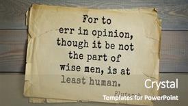  Presentation with philosopher - Cool new PPT layouts with biographic - aphorism by plutarch greek philosopher backdrop and a  colored foreground