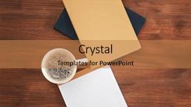  Presentation with job interview - Beautiful presentation theme featuring biography - empty notebook with cup backdrop and a coral colored foreground