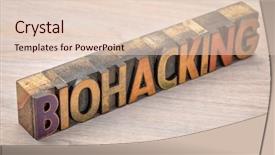  Presentation with medical biology - Slides consisting of biohack - biohacking - managing one's own background and a lemonade colored foreground