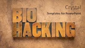  Presentation with medical biology - Amazing PPT theme having biohacking-managing-one-s backdrop and a coral colored foreground