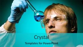  Presentation with scientist - Cool new presentation theme with biohazard suit - scientist in protective wear backdrop and a teal colored foreground