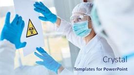  Presentation with biohazard - Slides having biohazard-warning-sign-in-clinic background and a light blue colored foreground
