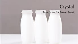  Presentation with yogurt - PPT theme with biohydrogen - bottles of yogurt background and a  colored foreground