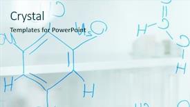 Presentation with structure - Presentation design with biohydrogen - formula of molecular structure drawn background and a sky blue colored foreground