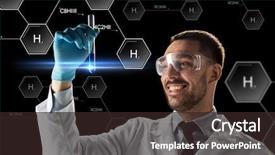  Presentation with chemical technology - Beautiful slide deck featuring biohydrogen - science future technology and chemistry backdrop and a wine colored foreground