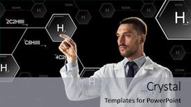  Presentation with chemical technology - Audience pleasing slide set consisting of biohydrogen - science future technology and chemistry backdrop and a light gray colored foreground