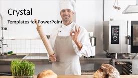  Presentation with white - Presentation theme having bioimaging - image of adult man baker background and a  colored foreground