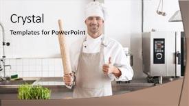  Presentation with gold man smile - Audience pleasing presentation theme consisting of bioimaging - image of smiling man baker backdrop and a lemonade colored foreground