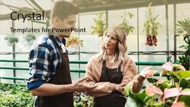  Presentation with amazing - Slide deck with bioimaging - image of two amazing gardeners background and a coral colored foreground