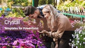  Presentation with amazing - Colorful PPT theme enhanced with bioimaging - image of two amazing gardeners backdrop and a tawny brown colored foreground