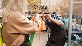  Presentation with greenhouse - Cool new theme with bioimaging - image of two excited gardeners backdrop and a  colored foreground