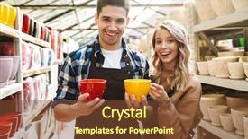  Presentation with happy image - Audience pleasing PPT theme consisting of bioimaging - image of two happy gardeners backdrop and a tawny brown colored foreground