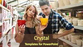  Presentation with welcome gardeners - PPT theme enhanced with bioimaging - image of two serious gardeners background and a tawny brown colored foreground