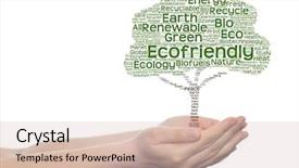  Presentation with green energy - Beautiful PPT theme featuring bioinfo - concept or conceptual green text backdrop and a  colored foreground