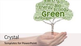  Presentation with green energy - Amazing slide deck having bioinfo - concept or conceptual green text backdrop and a  colored foreground