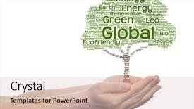  Presentation with green energy - Slide set having bioinfo - concept or conceptual green text background and a  colored foreground
