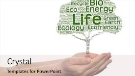  Presentation with green energy - Amazing theme having bioinfo - concept or conceptual green text backdrop and a  colored foreground