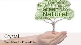  Presentation with green energy - Colorful PPT theme enhanced with bioinfo - concept or conceptual green text backdrop and a  colored foreground