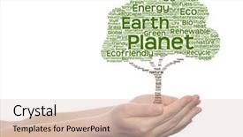  Presentation with green energy - Theme with bioinfo - concept or conceptual green text background and a  colored foreground