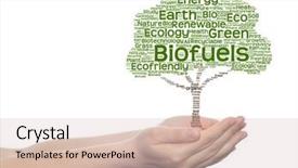  Presentation with green energy - Audience pleasing presentation theme consisting of bioinfo - concept or conceptual green text backdrop and a  colored foreground