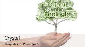  Presentation with green energy - Cool new presentation design with bioinfo - concept or conceptual green text backdrop and a  colored foreground