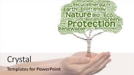  Presentation with green energy - Cool new theme with bioinfo - concept or conceptual green text backdrop and a  colored foreground